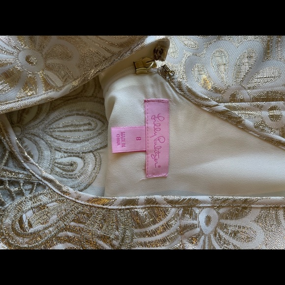 LILLY PULITZER GOLD COCKTAIL DRESS - Picture 6 of 7